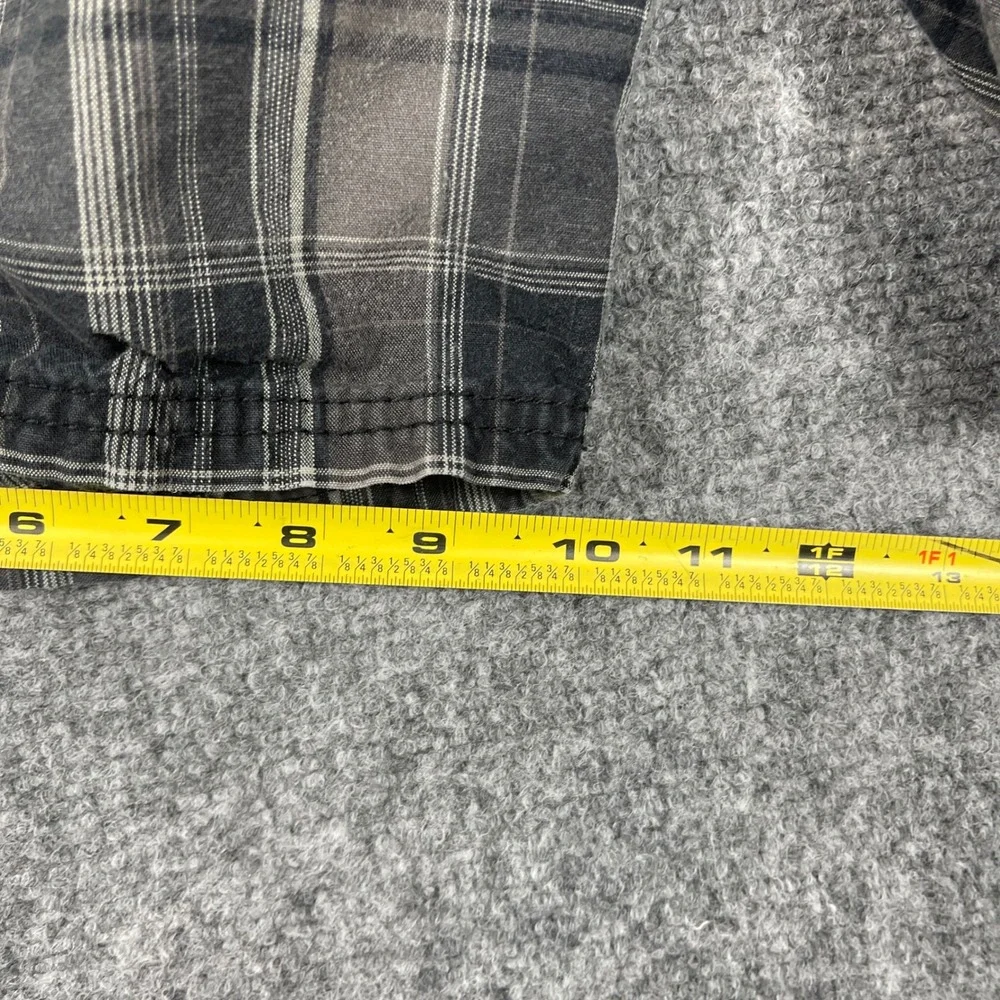 Lee Cargo Plaid Shorts Mens 36 Grey Black Cotton Relaxed Fit Utility